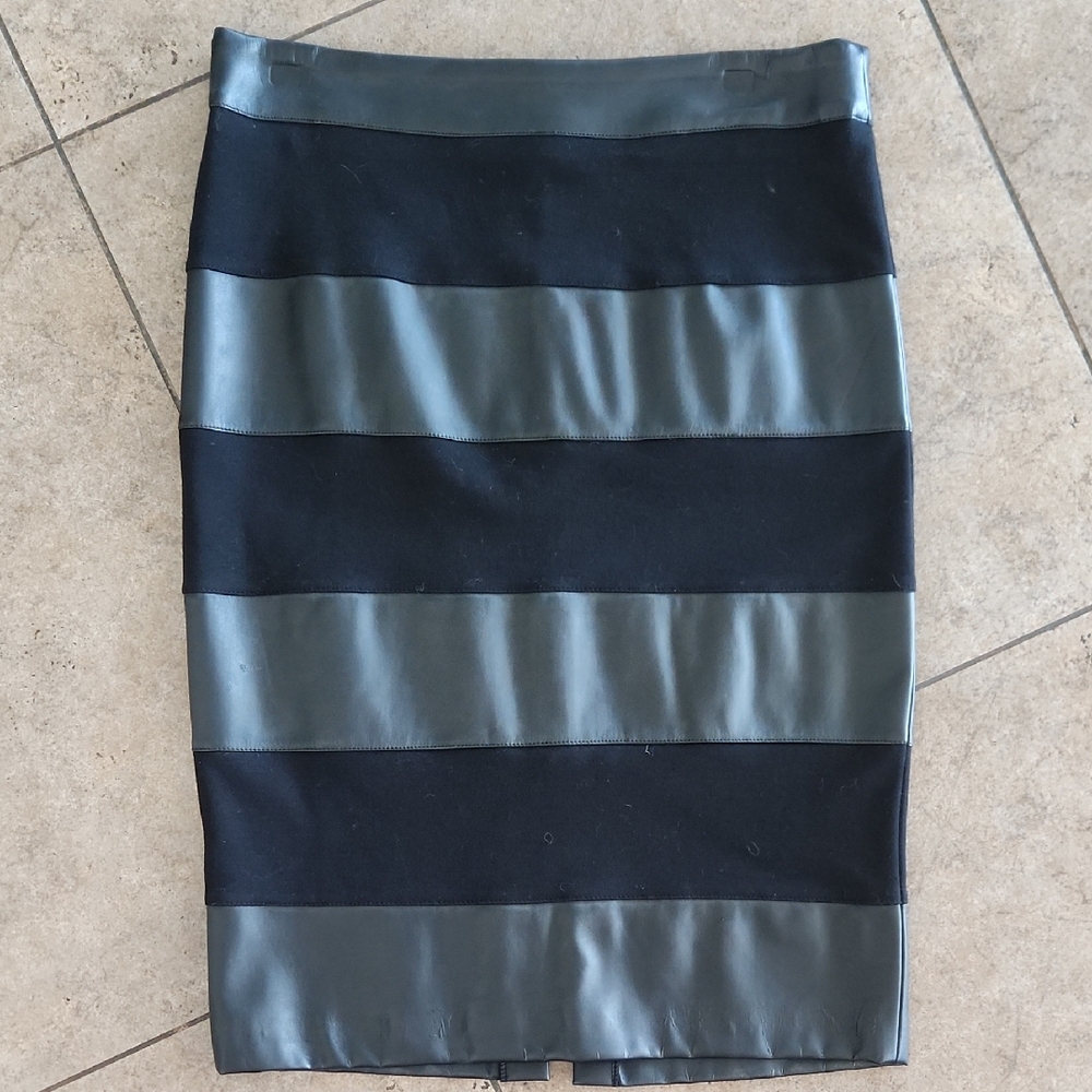 Virtue..Faux Suede & Leather Skirt